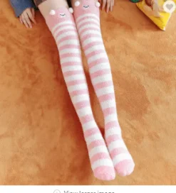 Thigh High Fuzzy Plush Socks, Leggings Adorable Animals to Keep Legs Warm! *