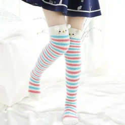 Thigh High Fuzzy Plush Socks, Leggings Adorable Animals to Keep Legs Warm! *