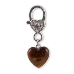 Tiger's Eye Crystal Heart Pet Charm Healing Crystals