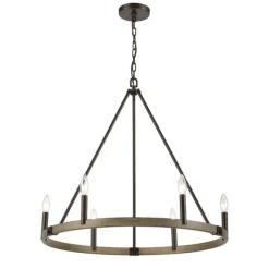Transitions 6-Lght Chandelier Rustic Aspen Finish