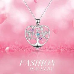 Tree of Life in a Heart Sterling Silver Pendant with Necklace