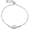 Turtle Bracelet, 2 Styles, 925 Sterling Silver Natural Larimar Bolo or Chain