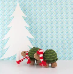 Turtle Ornaments With Scarf or Hat Handmade Knit in Peru