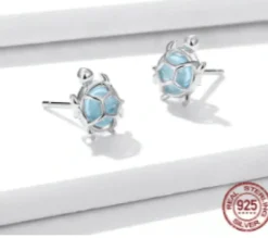 Turtle Stud Earrings Sterling Silver