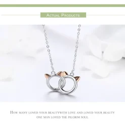 Two Cats Sterling Silver Necklace