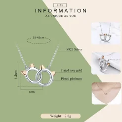 Two Cats Sterling Silver Necklace