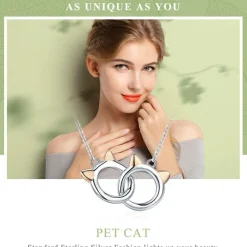 Two Cats Sterling Silver Necklace