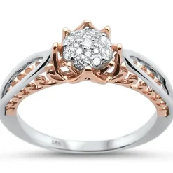 Two-Tone 14K Engagement/Promise Ring .21ctw Genuine Diamonds
