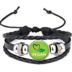 Unisex Vegan Faux Leather Multi-layer Bracelet Spread the Message of Compassion!