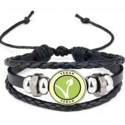 Unisex Vegan Faux Leather Multi-layer Bracelet Spread the Message of Compassion!