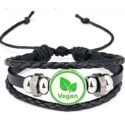 Unisex Vegan Faux Leather Multi-layer Bracelet Spread the Message of Compassion!