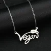 Vegan Stainless Steel Necklace & Ring in Silver, Gold and Rose Gold Tone, Great Gift! Great MESSAGE!