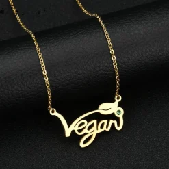 Vegan Stainless Steel Necklace & Ring in Silver, Gold and Rose Gold Tone, Great Gift! Great MESSAGE!