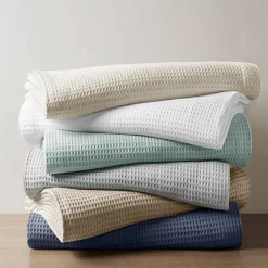 Waffle Weave Cotton Bedding Blanket, Khaki 300GSM