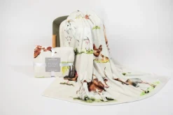 Watercolor Farm Animals' Plush Throw Blanket Top Quality