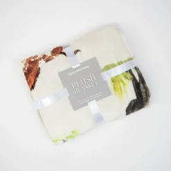 Watercolor Farm Animals' Plush Throw Blanket Top Quality