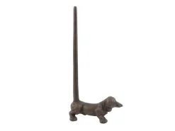 Weiner Dog Paper Towel Holder 12" Rustic Copper Cast Iron
