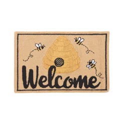 Welcome Bee Hive Hooked Rug-Honey Bee Lovers*