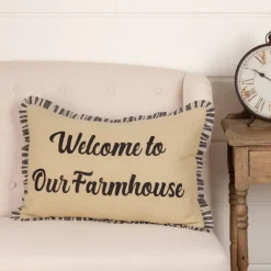 Welcome to Our Farmhouse Pillow 14x22 VHC Brands - Ashmont Burlap Vintage