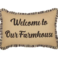 Welcome to Our Farmhouse Pillow 14x22 VHC Brands - Ashmont Burlap Vintage