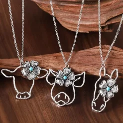 Western Pig and Cow Fashion Necklaces so Cute!