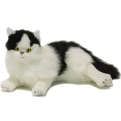 White and Black Lying Persoan Piebald cat Size 36cm/14" Handmade Lifelike