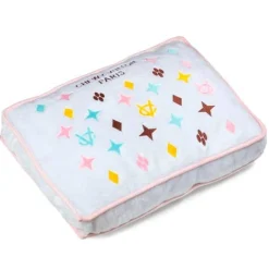 White Chewy Vuiton Paris Funny Parody Pet Bed Soft Comfortable Bed for Pets