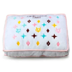White Chewy Vuiton Paris Funny Parody Pet Bed Soft Comfortable Bed for Pets