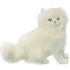 White Persian with Blue Eyes Sitting Lifelike Stuffed Cat Size 27cm/10.5"