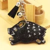 Wild Boar Keychain-Super Sparkly PVC Leather with Tassel CUTE!