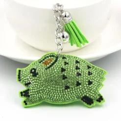 Wild Boar Keychain-Super Sparkly PVC Leather with Tassel CUTE!