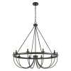 Williamson 10-Light Metal Chandelier Black
