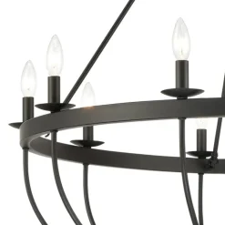 Williamson 10-Light Metal Chandelier Black