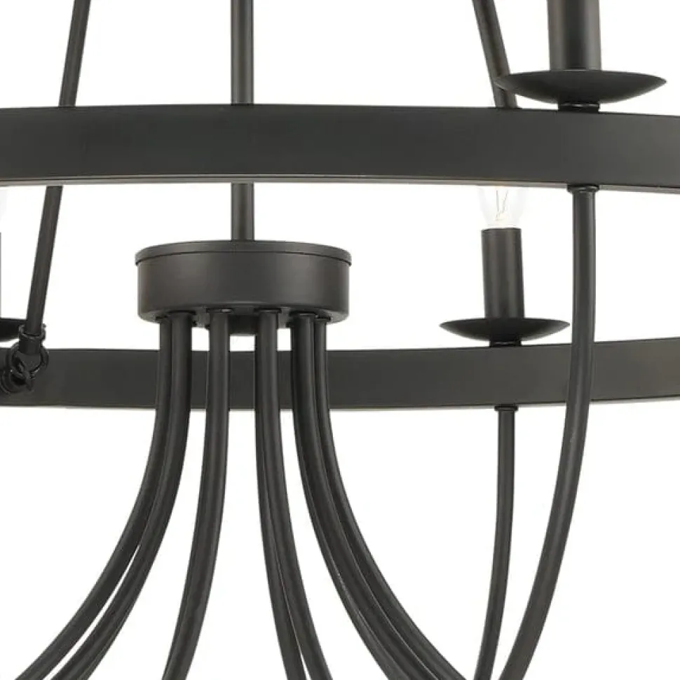 Williamson 10-Light Metal Chandelier Black