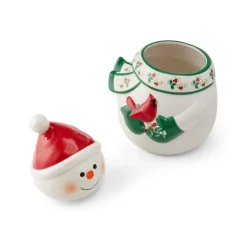 Winterberry Snowman & Cardinal 10In Cookie Jar Gift Box Pkg Fitz and Floyd® Mikasa® Pfaltzgraff®