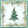 Winterberry Square Glass Christmas Tree Platter Crafted of High Quality Pressed Glass Imported