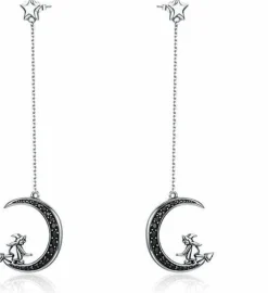Witch in Moon Sterling Silver Ring and Earrings