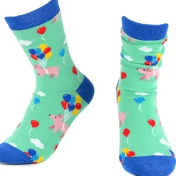 Women's Cute Pigs with Balloons Socks--Pigs Trying to Fly! *