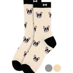 Women's Fun Pug & Boston Terrier Dog Crew Socks *