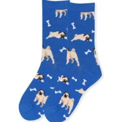 Women's Fun Pug & Boston Terrier Dog Crew Socks *