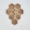 Wooden Bee Honeycomb Wall Art Laser Cut 3D Handmade in the USA