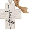 Wooden Look "Faith" Cross Decor by P Graham Dunn