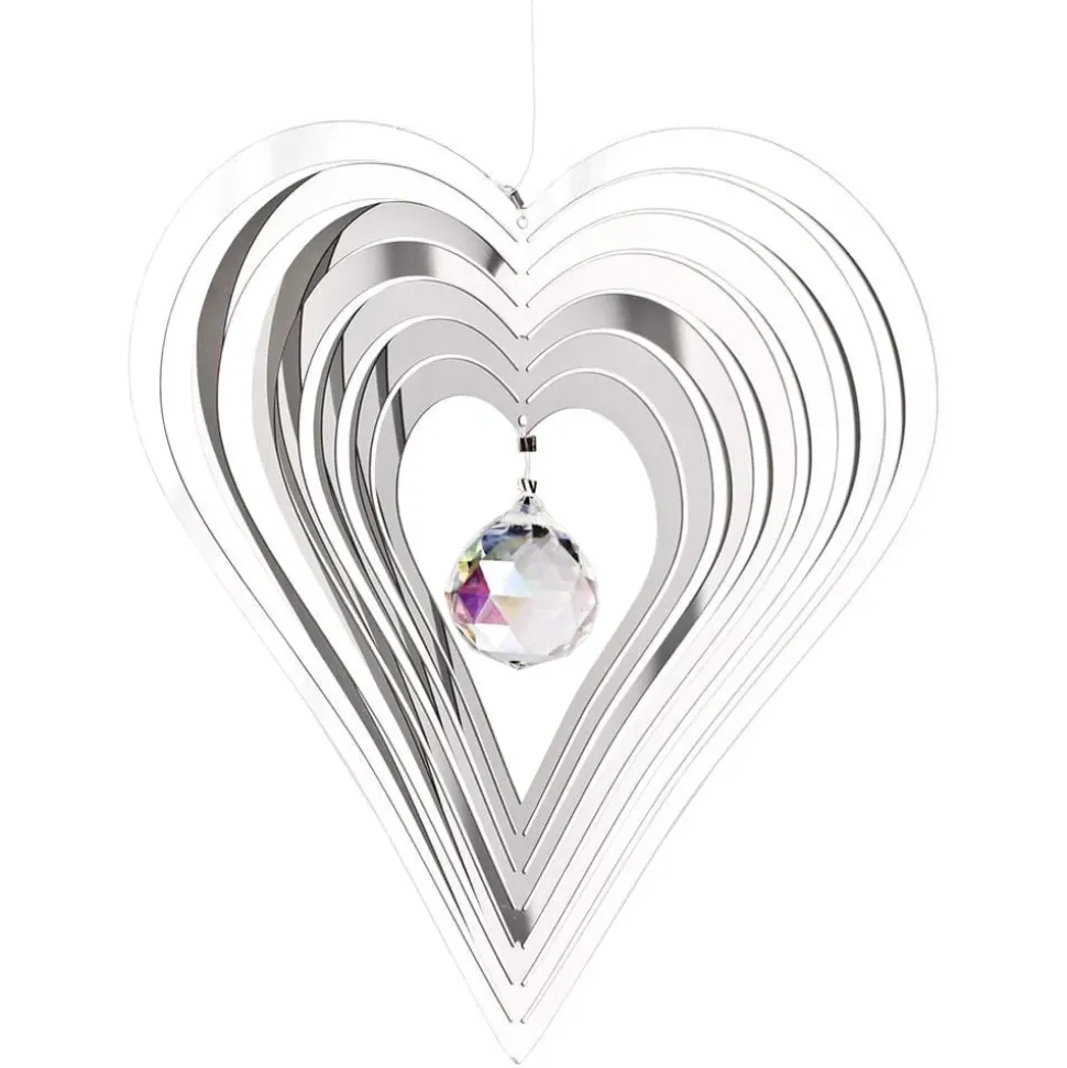 Woodstock Chimes Crystal Heart "Shimmer" Spinning Heart