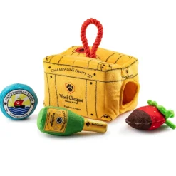 Woof Clicquot - Pawty Set for Dogs Fun Toy Designer Plush Parody Pet Chew Toys