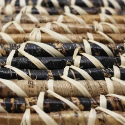 Woven Sisal Basket, Wheat Stalk Spirals In Natural