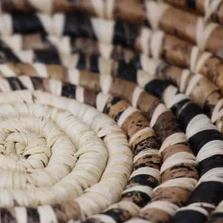 Woven Sisal Basket, Wheat Stalk Spirals In Natural