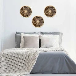 Woven Sisal Basket, Wheat Stalk Spirals In Natural
