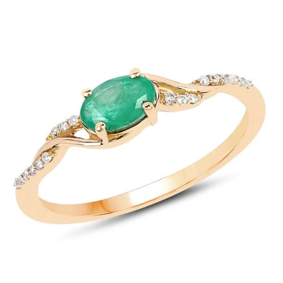 Zambian Emerald with Diamonds in 14K Gold, Exquisite yet Affordable!