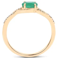 Zambian Emerald with Diamonds in 14K Gold, Exquisite yet Affordable!
