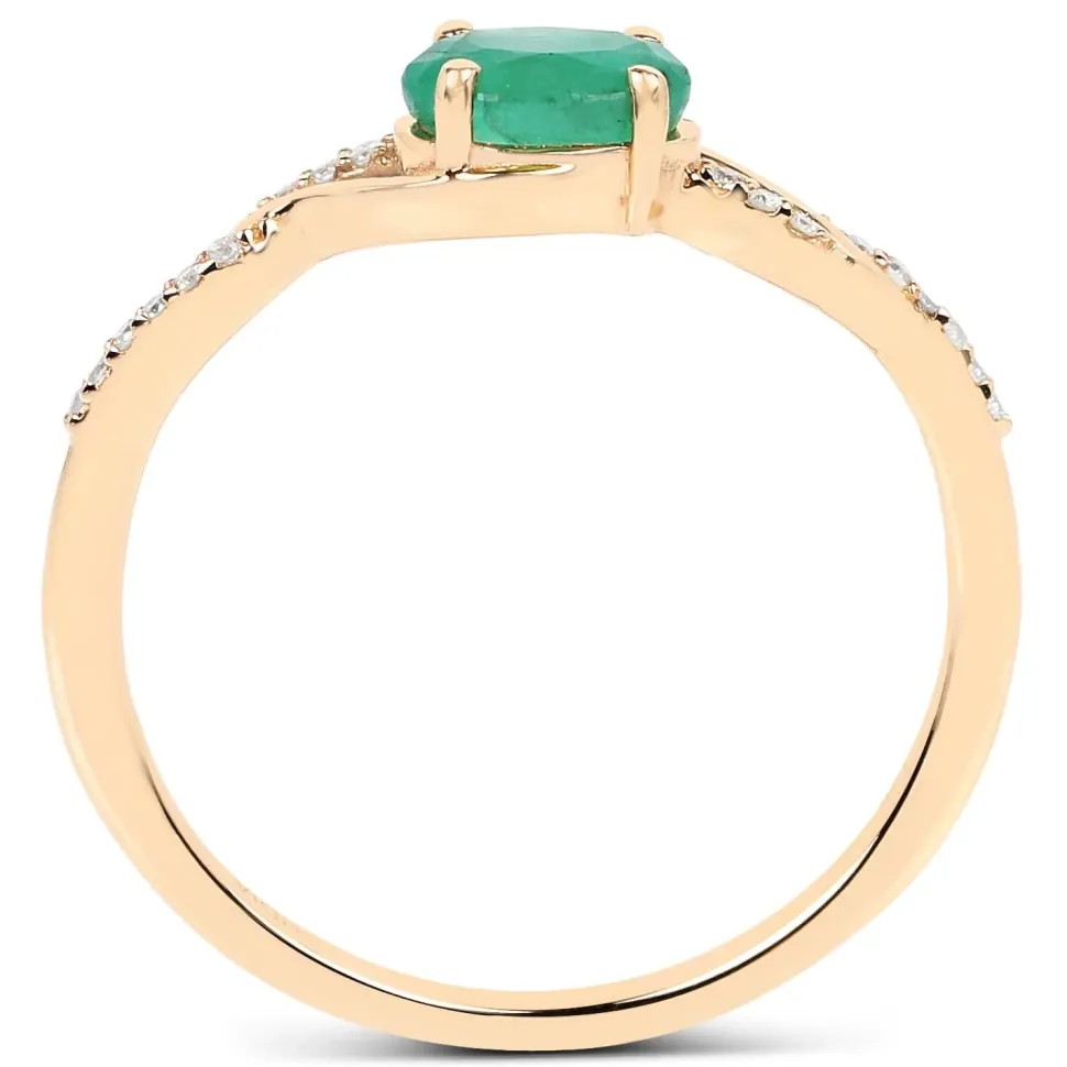Zambian Emerald with Diamonds in 14K Gold, Exquisite yet Affordable!